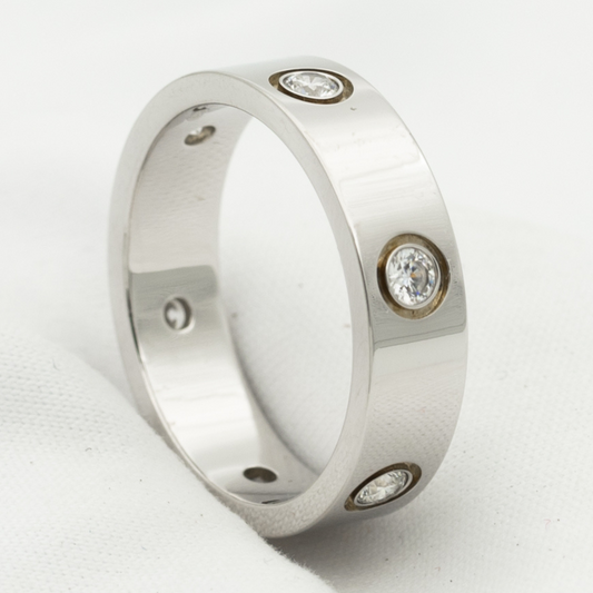 [CharmAmor]LOVE RING 5.5MM 6 DIAMONDS SILVER