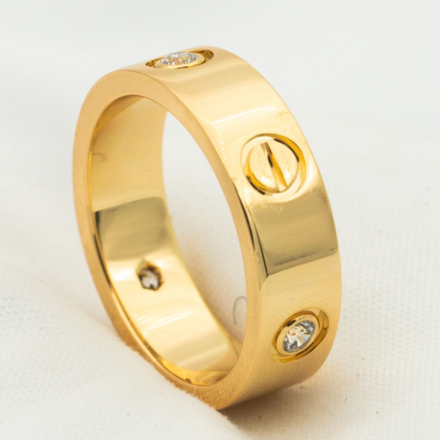 [CharmAmor]LOVE RING 5.5MM 3 DIAMONDS PINK GOLD