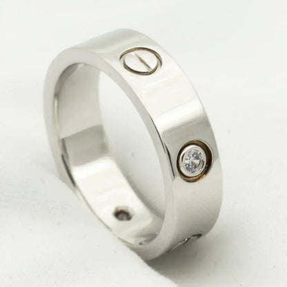 [CharmAmor]LOVE RING 5.5MM 3 DIAMONDS SILVER