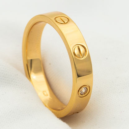 [CharmAmor]LOVE RING 4MM 1 DIAMOND PINK GOLD