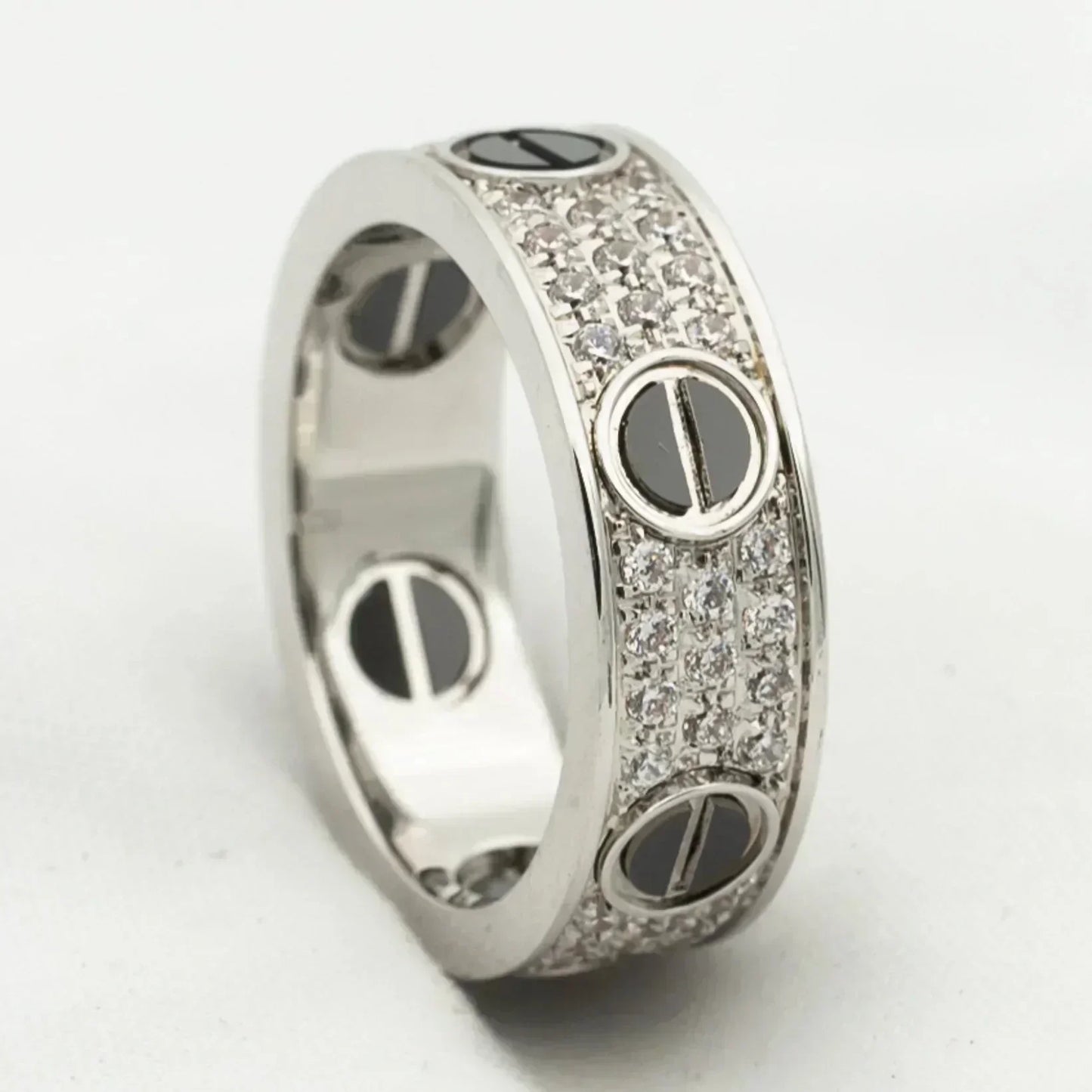 [CharmAmor]LOVE RING 5.5MM DIAMONDS PAVED CERAMIC
