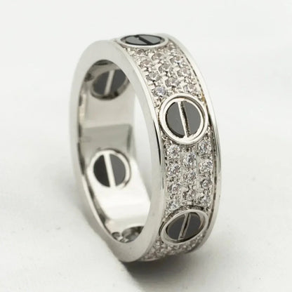 [CharmAmor]LOVE RING 5.5MM DIAMONDS PAVED CERAMIC