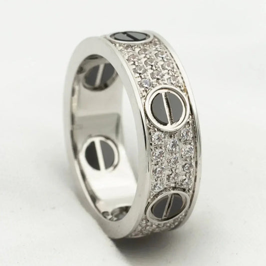 [CharmAmor]LOVE RING 5.5MM DIAMONDS PAVED CERAMIC