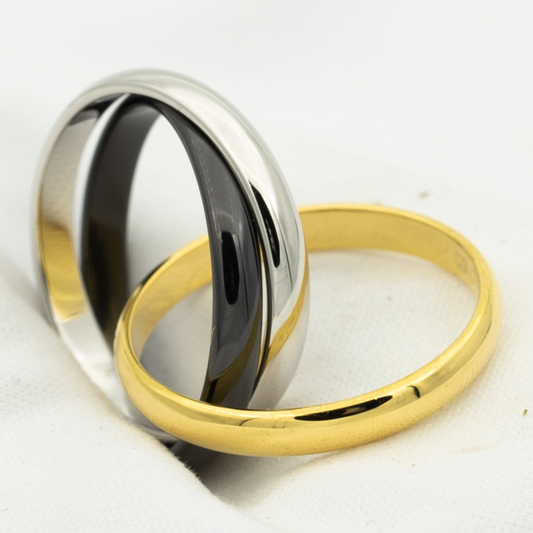 [CharmAmor]TRINITY RING BLACK GOLD SILVER