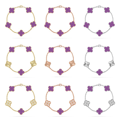 [CharmAmor] CLOVER 5 MOTIF VIOLET BRACELET COLLECTION
