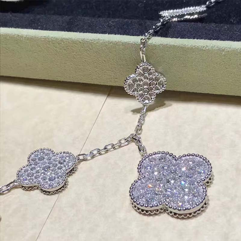 [CharmAmor]CLOVER 6 MOTIFS SILVER DIAMOND BRACELET
