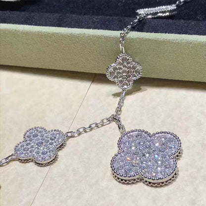 [CharmAmor]CLOVER 6 MOTIFS SILVER DIAMOND BRACELET