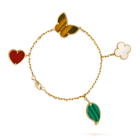 [CharmAmor]LUCKY SPRING 5 MOTIF GOLD BRACELET