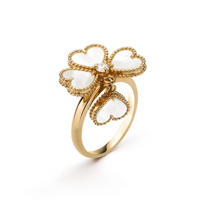[CharmAmor]SWEET CLOVER WHITE MOP RING