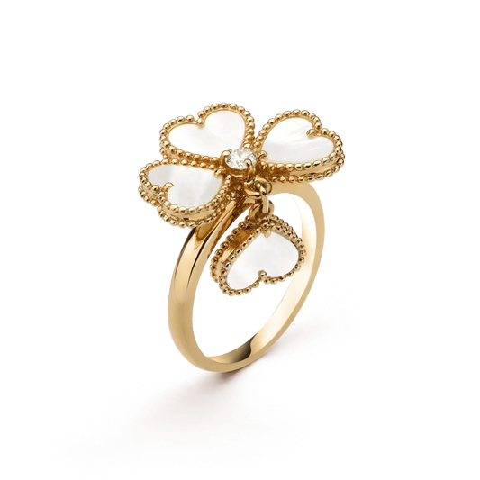 [CharmAmor]SWEET CLOVER WHITE MOP RING