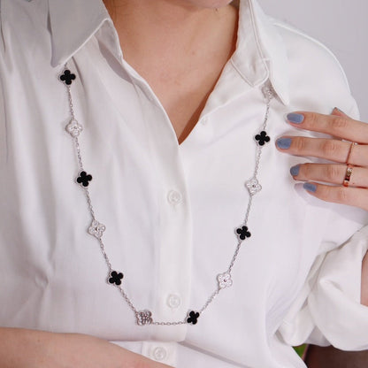 [CharmAmor]CLOVER 20 MOTIFS ONYX DIAMOND SILVER
