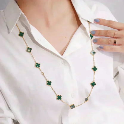 [CharmAmor]CLOVER 20 MOTIFS MALACHITE GOLD
