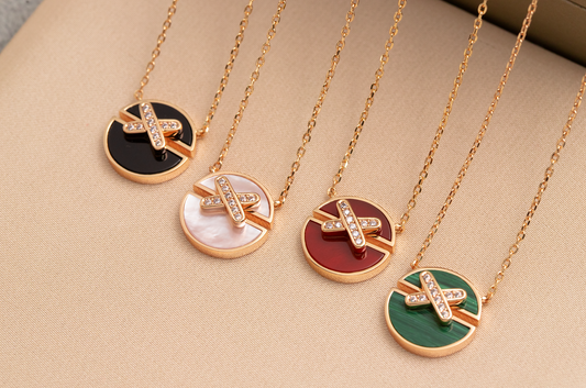 [CharmAmor]JEUX DE PINK GOLD DIAMOND NECKLACE