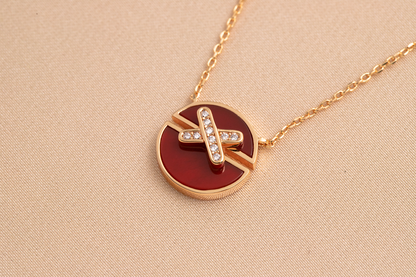 [CharmAmor]JEUX DE PINK GOLD DIAMOND NECKLACE