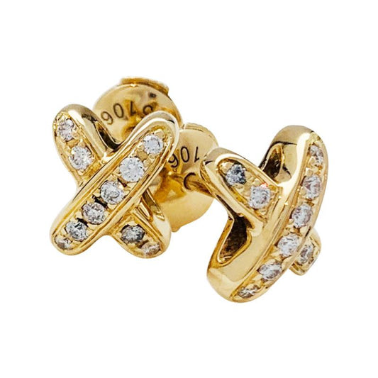 [CharmAmor]JEUX DE GOLD DIAMOND EARRINGS