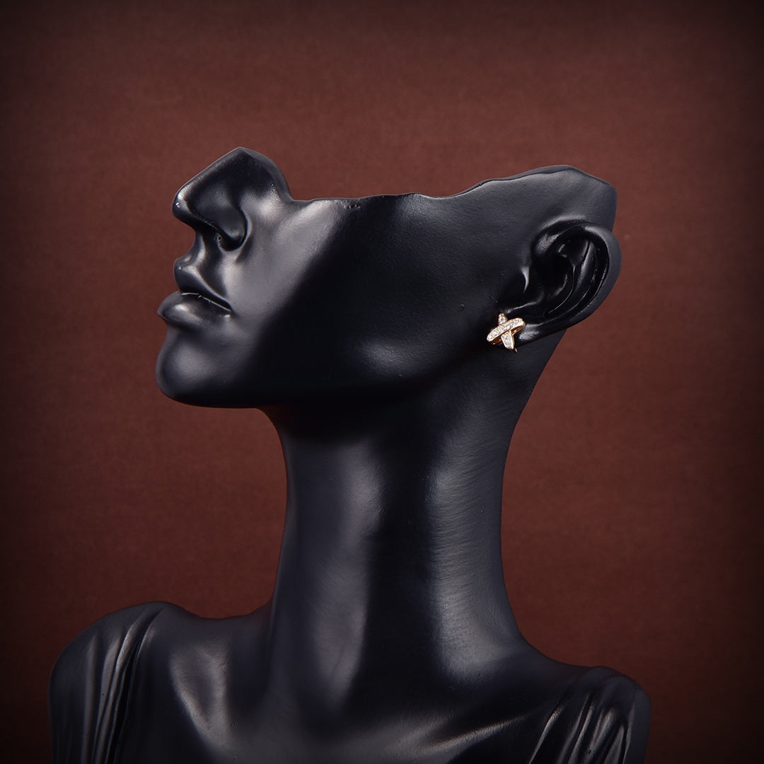 [CharmAmor]JEUX DE GOLD DIAMOND EARRINGS