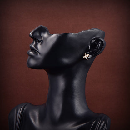 [CharmAmor]JEUX DE GOLD DIAMOND EARRINGS