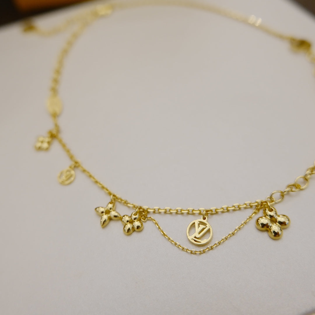[CharmAmor]BLOOMING SUPPLE NECKLACE BRASS