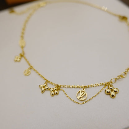 [CharmAmor]BLOOMING SUPPLE NECKLACE BRASS