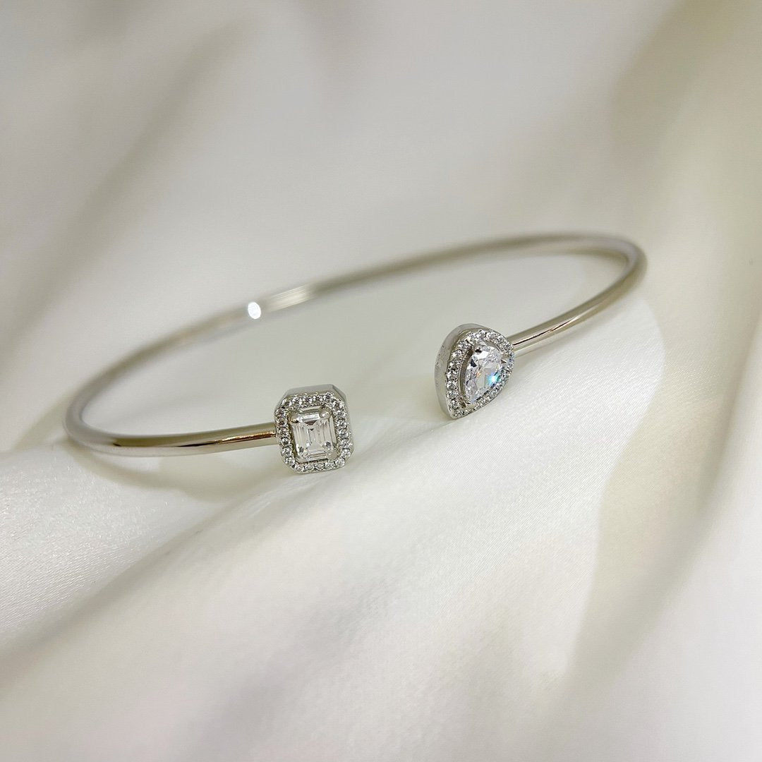 [CharmAmor]JONC FLEX MY TWIN TOI & MOI SILVER DIAMOND BRACELET