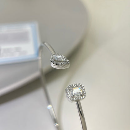 [CharmAmor]JONC FLEX MY TWIN TOI & MOI SILVER DIAMOND BRACELET