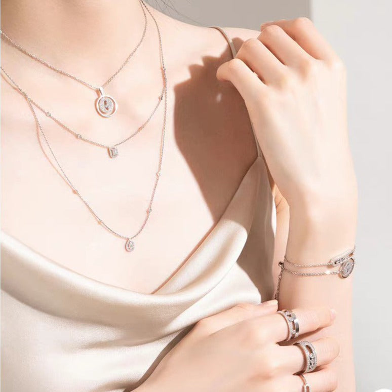 [CharmAmor]LUCKY MOVER PM PAVED NECKLACE