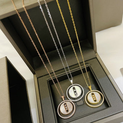 [CharmAmor]LUCKY MOVE MM NACRE BLANCHE DIAMOND NECKLACE