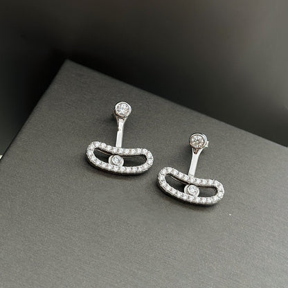 [CharmAmor]MOVE UNO SILVER DIAMOND EARRINGS