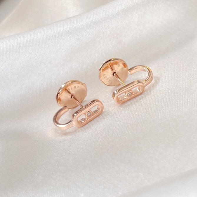 [CharmAmor]CREOLES MOVE UNO MINI 1 DIAMOND EARRINGS