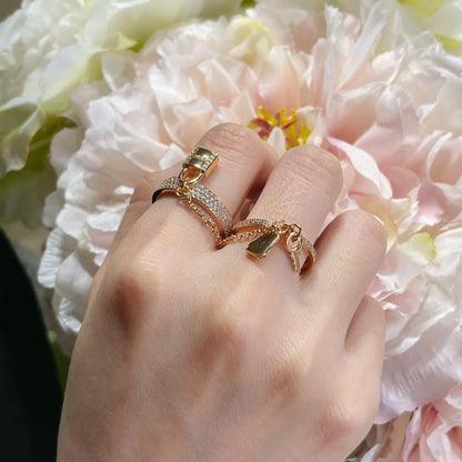 [CharmAmor]HM KELLY CLOCHETTE DOUBLE RING IN  WITH DIAMONDS