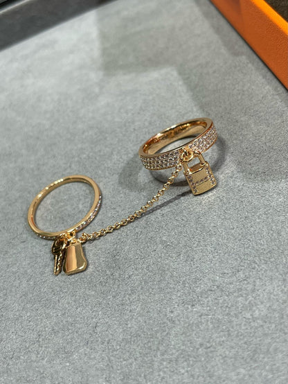 [CharmAmor]HM KELLY CLOCHETTE DOUBLE RING IN  WITH DIAMONDS