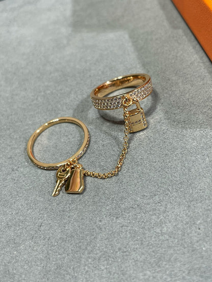 [CharmAmor]HM KELLY CLOCHETTE DOUBLE RING IN  WITH DIAMONDS