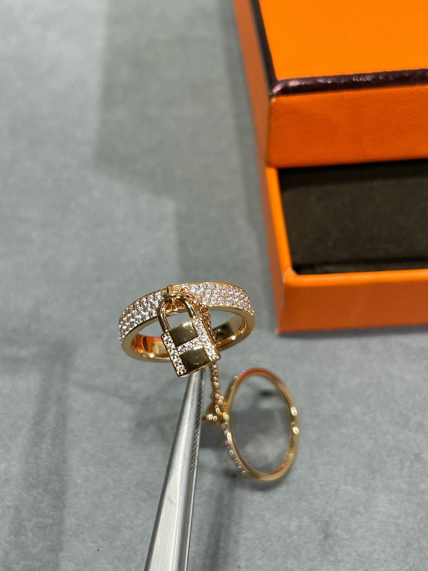 [CharmAmor]HM KELLY CLOCHETTE DOUBLE RING IN  WITH DIAMONDS