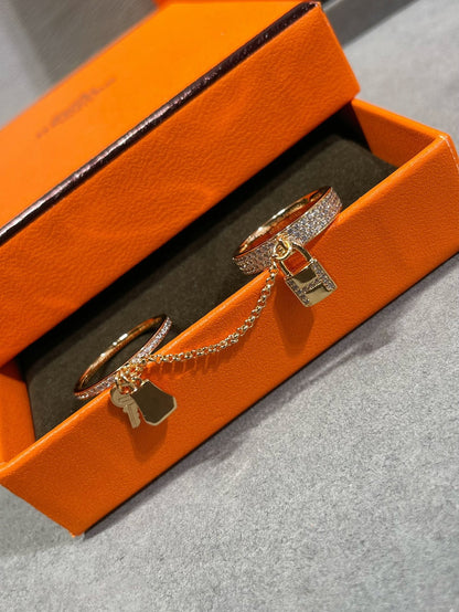 [CharmAmor]HM KELLY CLOCHETTE DOUBLE RING IN  WITH DIAMONDS