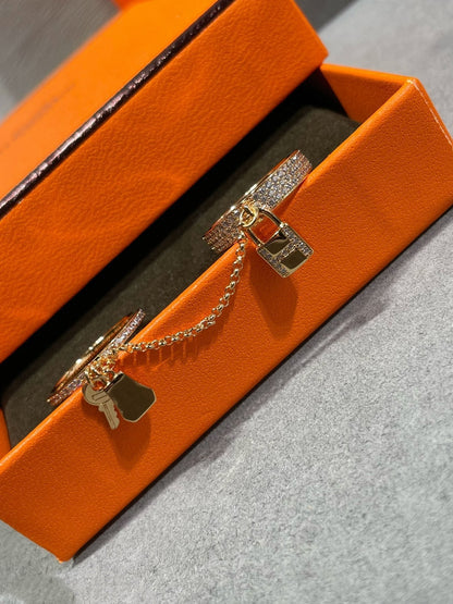[CharmAmor]HM KELLY CLOCHETTE DOUBLE RING IN  WITH DIAMONDS