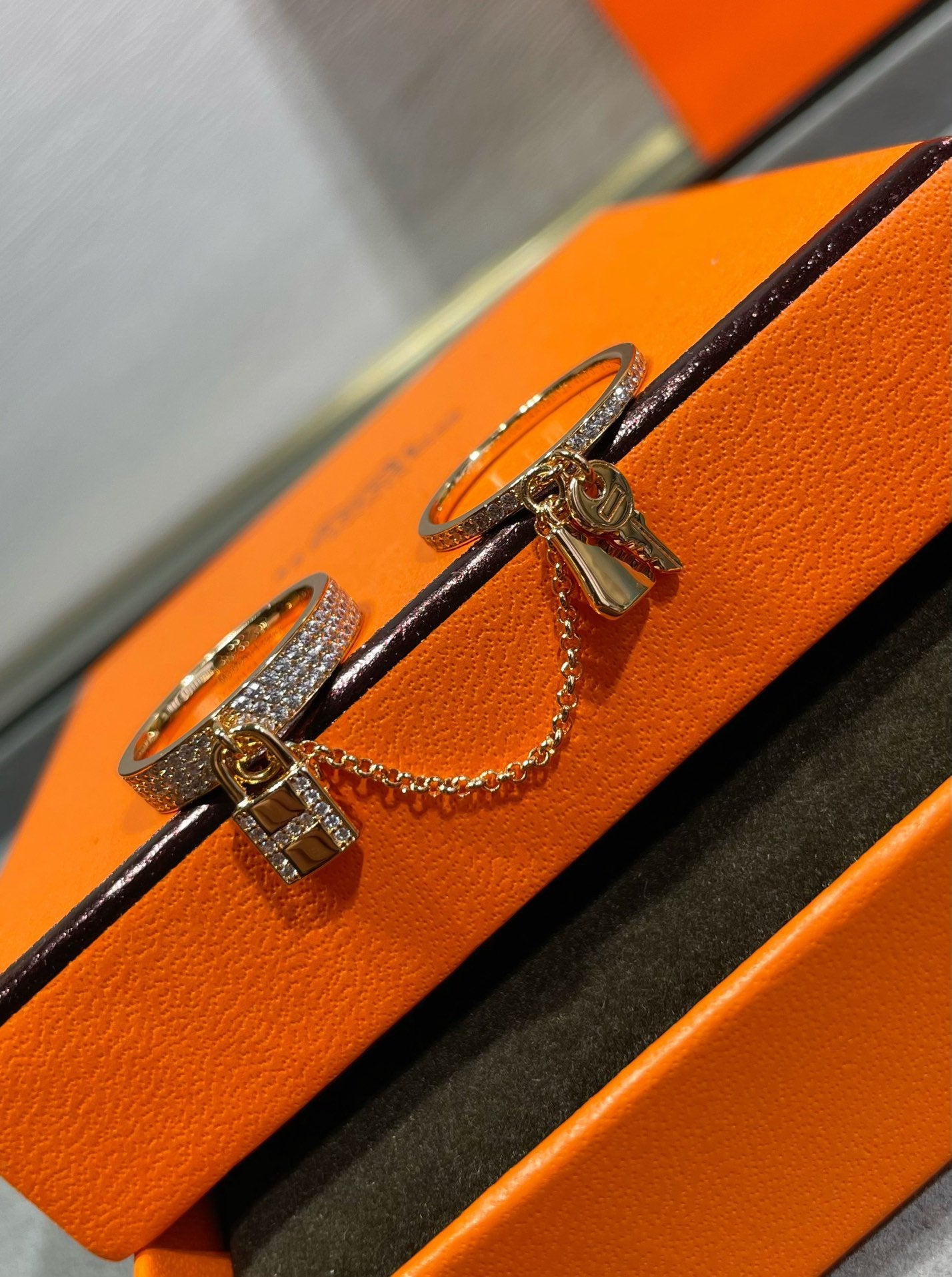 [CharmAmor]HM KELLY CLOCHETTE DOUBLE RING IN  WITH DIAMONDS