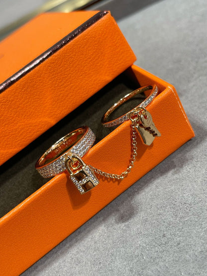 [CharmAmor]HM KELLY CLOCHETTE DOUBLE RING IN  WITH DIAMONDS