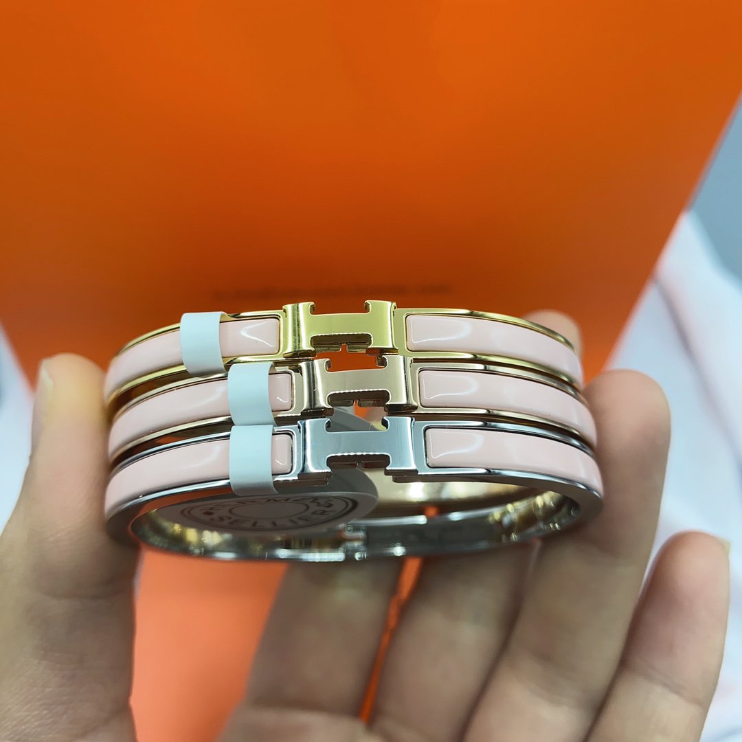 [CharmAmor]CLASSIC HM CLIC  PINK 8MM ENAMEL BRACELET