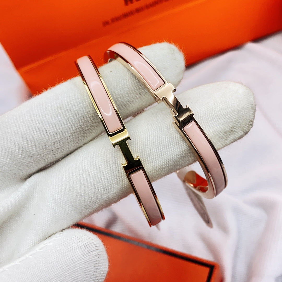 [CharmAmor]CLASSIC HM CLIC  PINK 8MM ENAMEL BRACELET