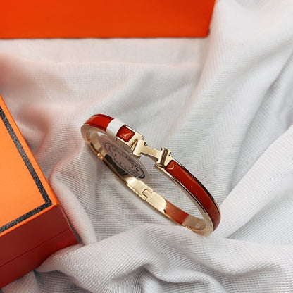 [CharmAmor]CLASSIC HM CLIC RED 8MM ENAMEL BRACELET