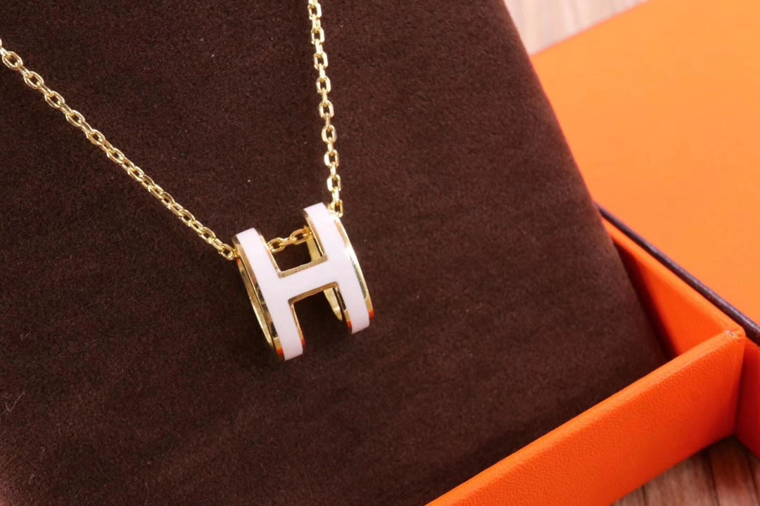 [CharmAmor]HM CLIC YELLOW ENAMEL GOLD NECKLACE