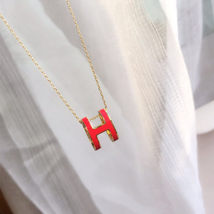 [CharmAmor]HM CLIC RED ENAMEL GOLD NECKLACE
