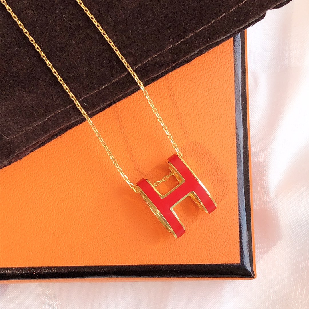 [CharmAmor]HM CLIC RED ENAMEL GOLD NECKLACE