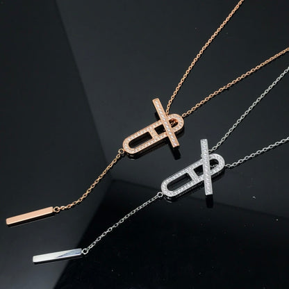 [CharmAmor]HM NECKLACE PLATINUM ROSE GOLD DIAMOND