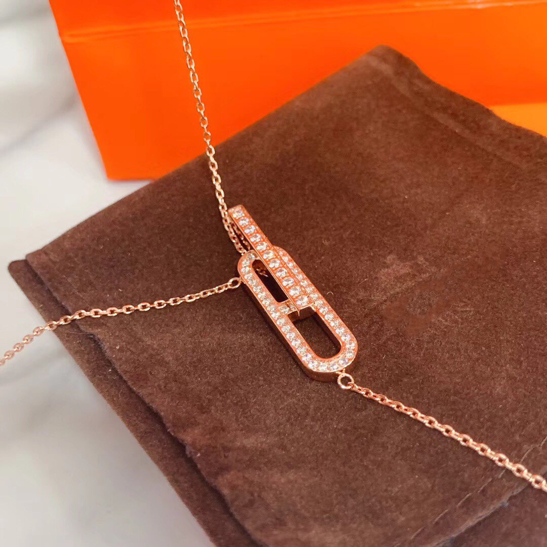 [CharmAmor]HM NECKLACE PLATINUM ROSE GOLD DIAMOND
