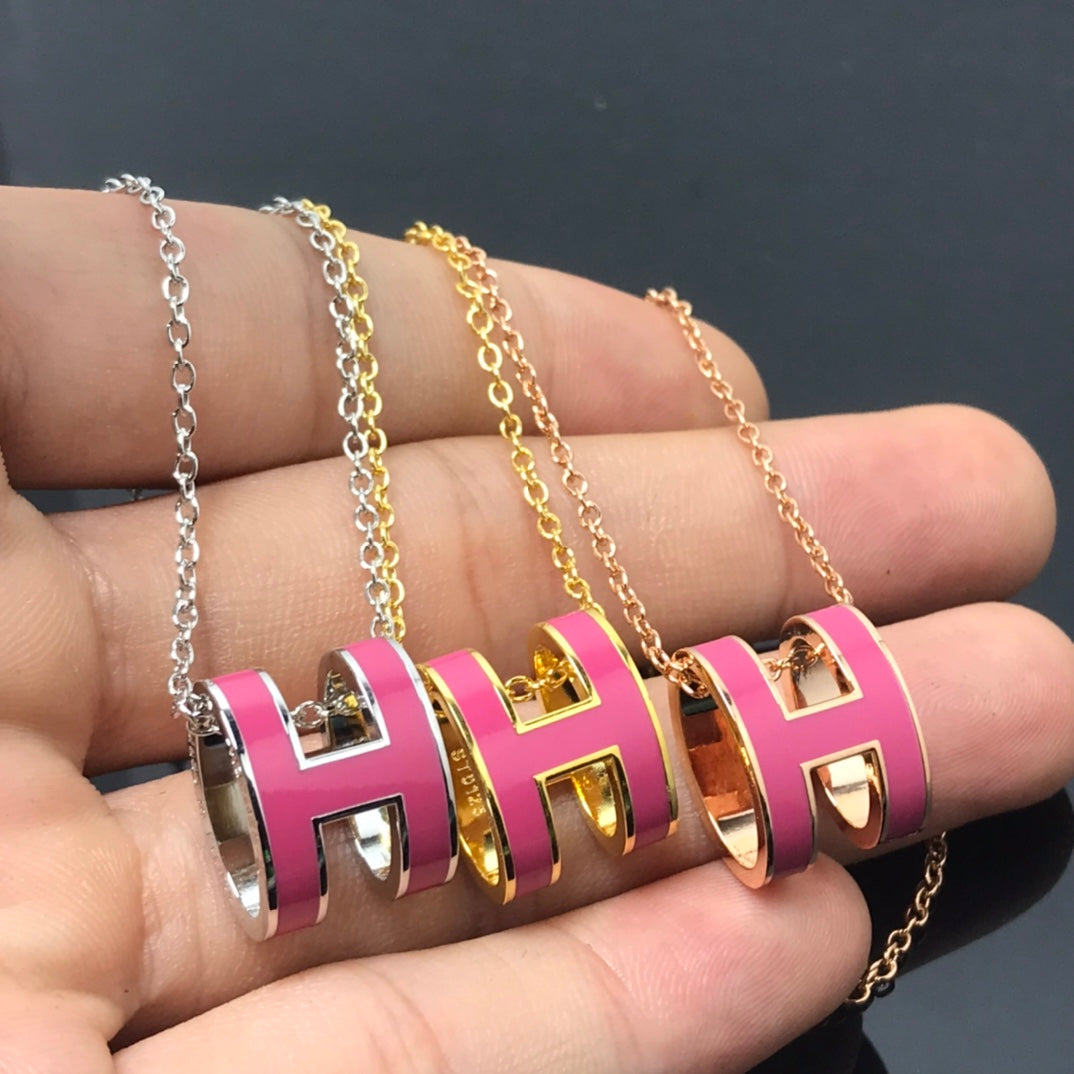 [CharmAmor]H NECKLACE PINK