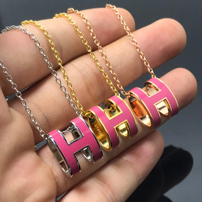 [CharmAmor]H NECKLACE PINK