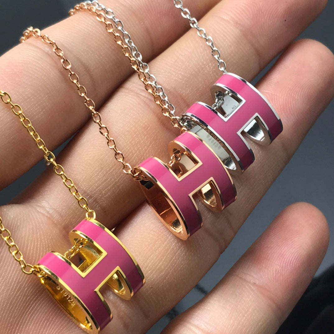 [CharmAmor]H NECKLACE PINK