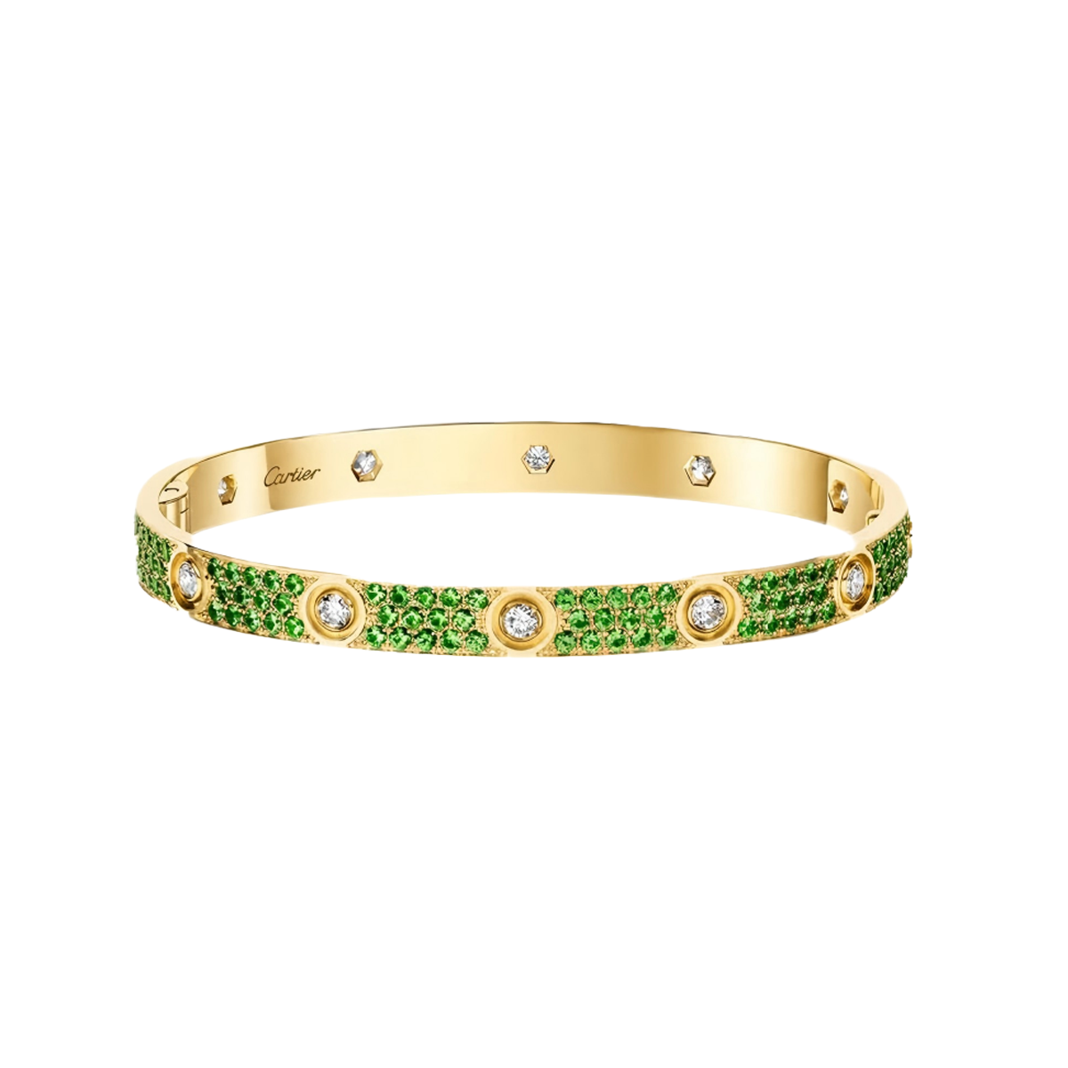 [CharmAmor]2026 PAVE GEMSTONE LOVE BRACELET 6.1MM 10 DIAMONDS