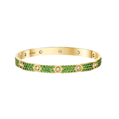[CharmAmor]2026 PAVE GEMSTONE LOVE BRACELET 6.1MM 10 DIAMONDS
